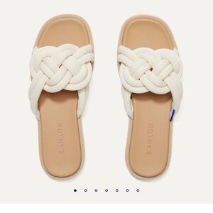 Rothy's White Sand Braided Sandals
